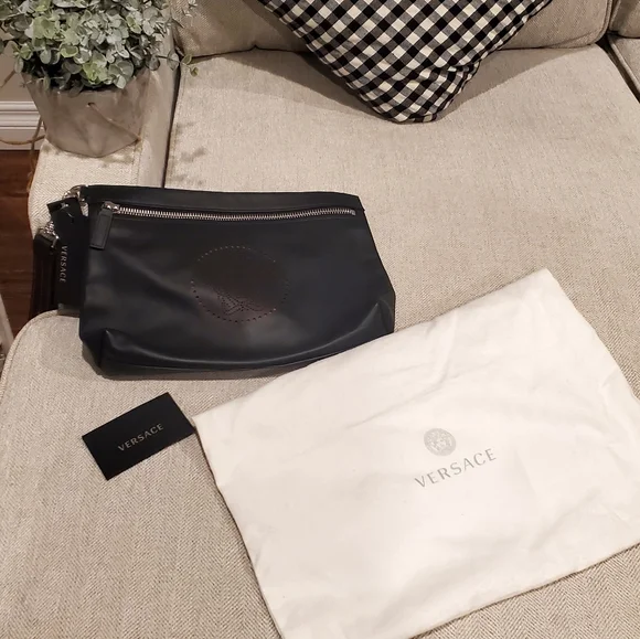 Brand new Versace leather clutch wrislet